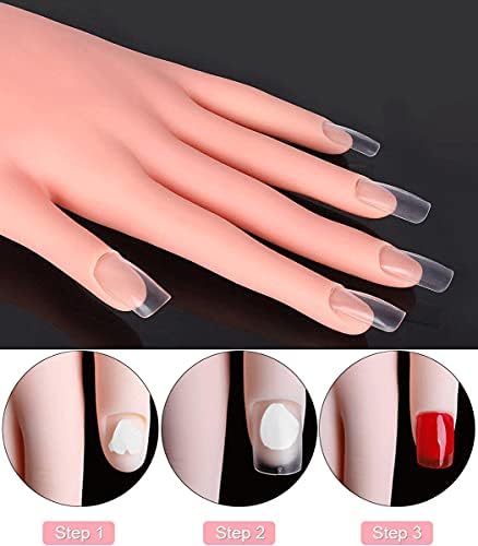 Nail Hand Practice Model Movable Fake Fingers, Reusable For Acrylic Nail For Nail Art Practice Manicure Practice