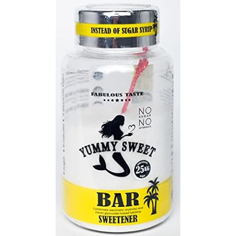 Yummy Sweet BAR Sweetener, It Tastes Like Sugar. No Aftertaste.150g in PET jar One Bottle Replaces 25 kg of Sugar. -Erythritol and Stevia Blend Sweetener. Zero Calorie Cover