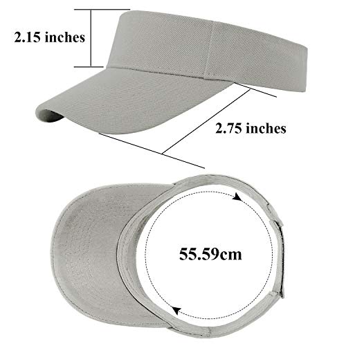 Cooraby 4 Pack Sports Visor Hats Adjustable Cap One Size Outdoor Sun Sports Visor For Women And Men (Hot Pink, Royal Blue, Grey, White, 4) #TOP1