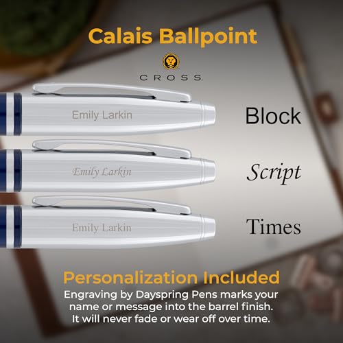 Engraved-Cross-Pen-Personalized-Cross-Calais-Ballpoint-Pen-in-Blue-Lacquer-with-Chrome-Cap-and-Smooth-Black-Ink-Custom-Graduation-or-Office-Gift