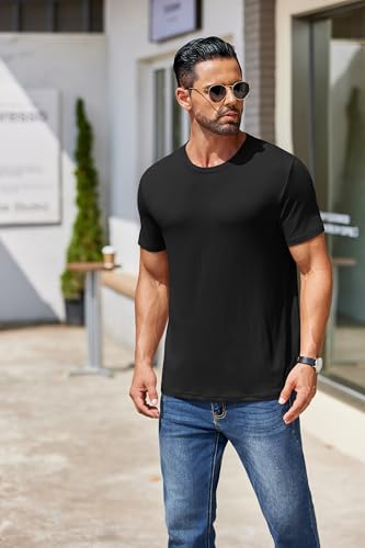 coofandy men39s short sleeve t-shirts crew neck casual summer t shirts 1-3 pack basic tee shirt