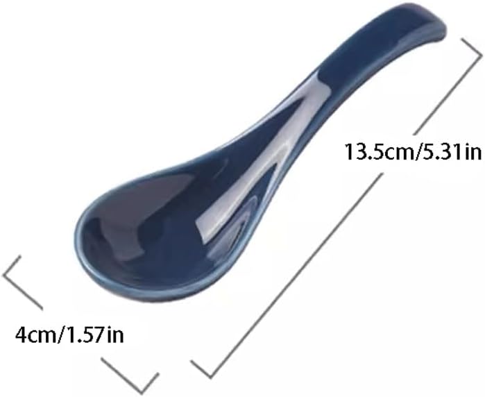 Spoons,soup spoons,Spoons for Cooking Kitchen Ceramic Spoon Household Creative Cute Small Spoon Kitchen Round Rice Spoon Porridge Spoon Table Spoon Dessert Spoon Dinner Spoon Teaspoons, Blue
