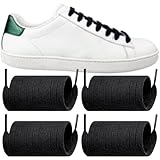 Endoto 2 Pairs Shoelaces for Gucci Ace Flat Shoe Laces Replacement Sneakers Shoes Strings(Color:Black,Size:47Inch)