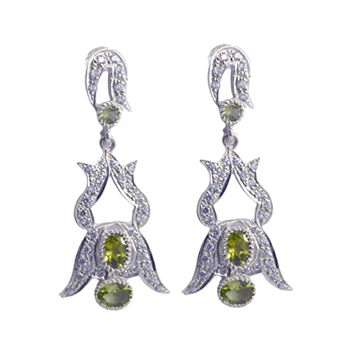 Boucle d'oreille péridot en argent 925 RIYO pour femme