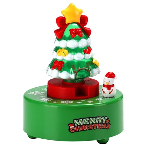 LDGSUPH Christmas Tree Music Box with Rotating Snowman, 'We Wish You a Merry Christmas' Song