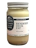 Hudson Valley Farms Duck Fat 14 Oz Glass Jar | Premium Gourmet Cooking Oil | Artisan Kettle Rendered | No Preservatives | Seed Oil Alternative