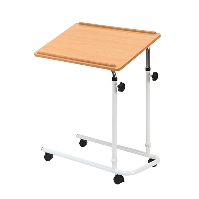 Buy Bedside Table with Wheels, Adjustable Height Medical Tilt Top