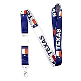 EASTEX Texas Flag Reversible Blue/White Lanyard Keychain - ID Lanyard for Keys Badge Fob - ID Holder
