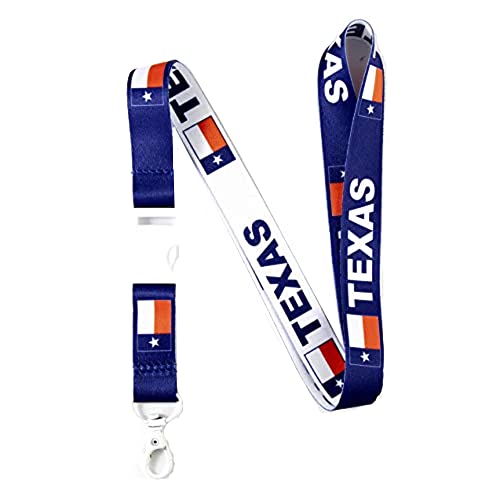 Eastex Texas Flag Reversible Blue/White Lanyard Keychain - Id Lanyard For Keys Badge Fob - Id Holder Keychain For Men Women (1 Texas Lanyard) #TOP16