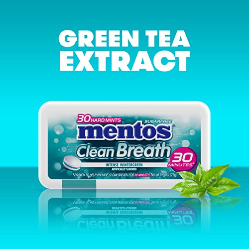 Mentos Clean Breath Hard Mints Sugar Free Candy, Wintergreen, (Pack of 12)