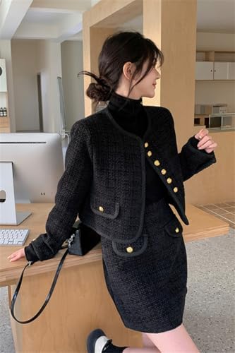 Amazon | [BLZXIAN] レディース ツイード風 上下セット 2点セット