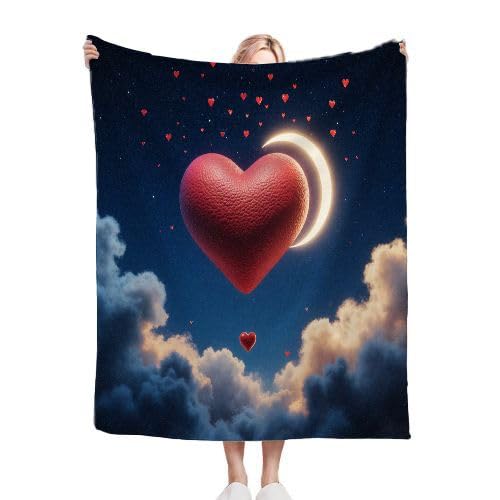 Koc flanelowy, rozmiar king size, 230 x 270 cm, Valentine's Day Love, narzuta na sofę z mikrofibry, na łóżko, krzesła, do biura, puszysta narzuta na łóżko, sofę, kanapę, 230 x 106 cali_B2544