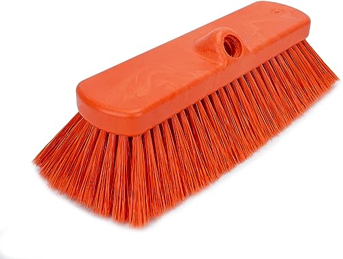 Image of SPARTA 41278EC24 Flo-Thru Plastic Wall Scrub Brush, Equipment Brush With Soft Nylex Bristles For Industrial Kitchens, Hospitals, Commercial Cleaning, 4 Inches, Orange