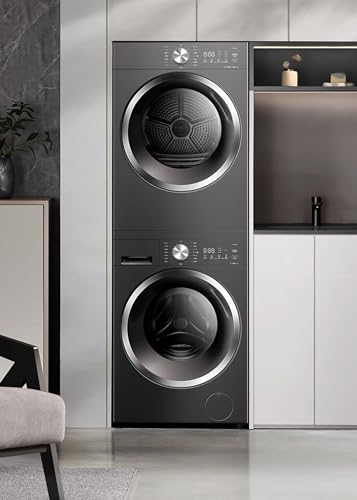 Washer and Dryer Combo, 5 Cu.Ft. Front Load Washer & 7.4 Cu.Ft. Electric Dryer, with LED Display, 12 Cycle Washer Dryer,Large Capacity Front Load Washing Machine and Dryer, for Apartment RV Home