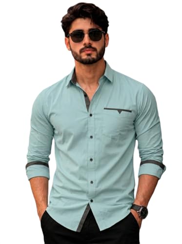 Image of Amazon Brand - INKAST Cotton Shirt for Men | Regular Fit Full Sleeve Casual Shirt | Stylish Formal Office Wear Shirts for Men | Soft Comfortable Breathable Cotton Fabric | Fashionable Office Wear