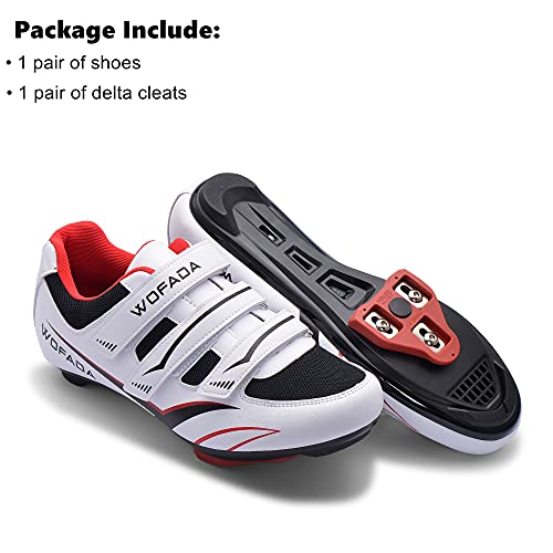 Unisex Cycling Shoes Compatible With Pelaton Bike Road Biking Shoes Men's Peleton Bicycle Indoor Riding Spin Shoes With Look Delta Cleats For Men And Women Spd Clip On Spining (White, M9) #TOP1