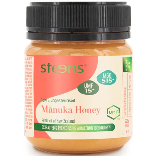 Steens 100% Pure New Zealand Raw Manuka Honey, MGO 515+ UMF 15+, 7.9 oz