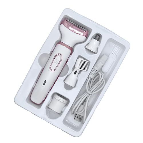 Healeved Rechargeable Ladies Shaver 4-in-1 Nose Hair Removal Eyebrow Trimmer Waterproof Design for Bathing