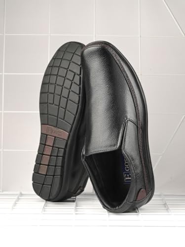 Image of egoss Stretch Genuine Leather Slip-On Shoes for Men | Formal, Office Comfortable, Stylish & Durable Footwear - GS | Pp, 345 PP