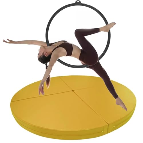 Thick Crash Mat for Pole Dancing & Aerial Hoop, Safety Round Pole Dance Foam Mat, Foldable Stripper Pole Crash Pad for Dance Studios/ Bars/ Home/ Gym ( Color : Yellow , Size : 120cmx5cm(47.2inx2in) )