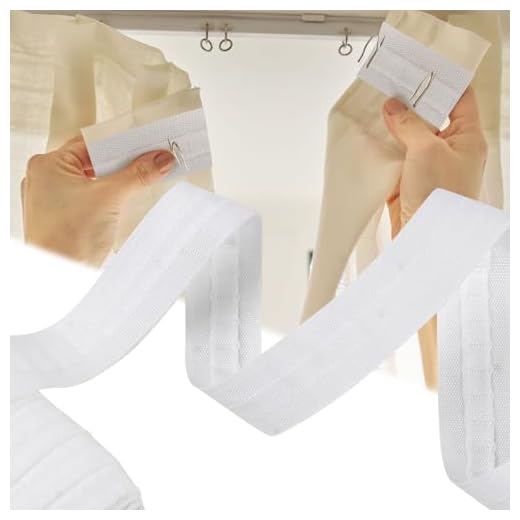 Neerow Gardinenband Kräuselband 30M × 2.5CM, Weiß Gardinenband zum Aufnähen, Universal Vorhangband zum Aufnähen Faltenband für Gardinenhaken, Kräuselband zum Aufbügeln für Deko Schlafzimmer (1 Rolle)