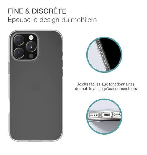 Pack iPhone 16 Pro Bigben con carcasa transparente y cristal templado SmartFrame 2