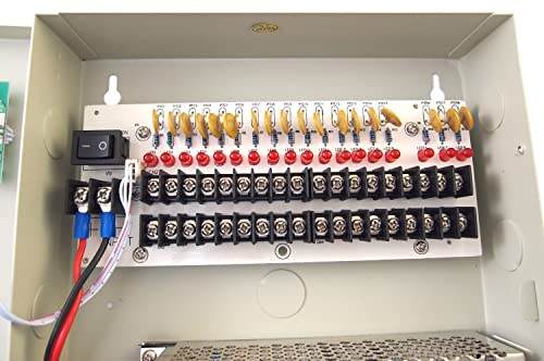 Evertech Power Box 18 Ch Channel 12V DC 10 A Power Supply Distribution Box for CCTV DVR Security Camera LED Lights