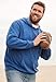 KingSize Men's Big & Tall Fleece Pullover Hoodie - Tall - 4XL, Navy Blue