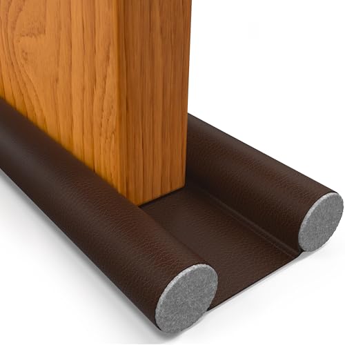 HOGARLAX® Burlete Puerta Entrada, Burlete Bajo Puerta, Burletes para Puertas Exterior e Interior, Aislante Térmico Frío y Calor, Aislante Acústico, Impermeable, Adaptable hasta 93cm (1, Marrón Oscuro)