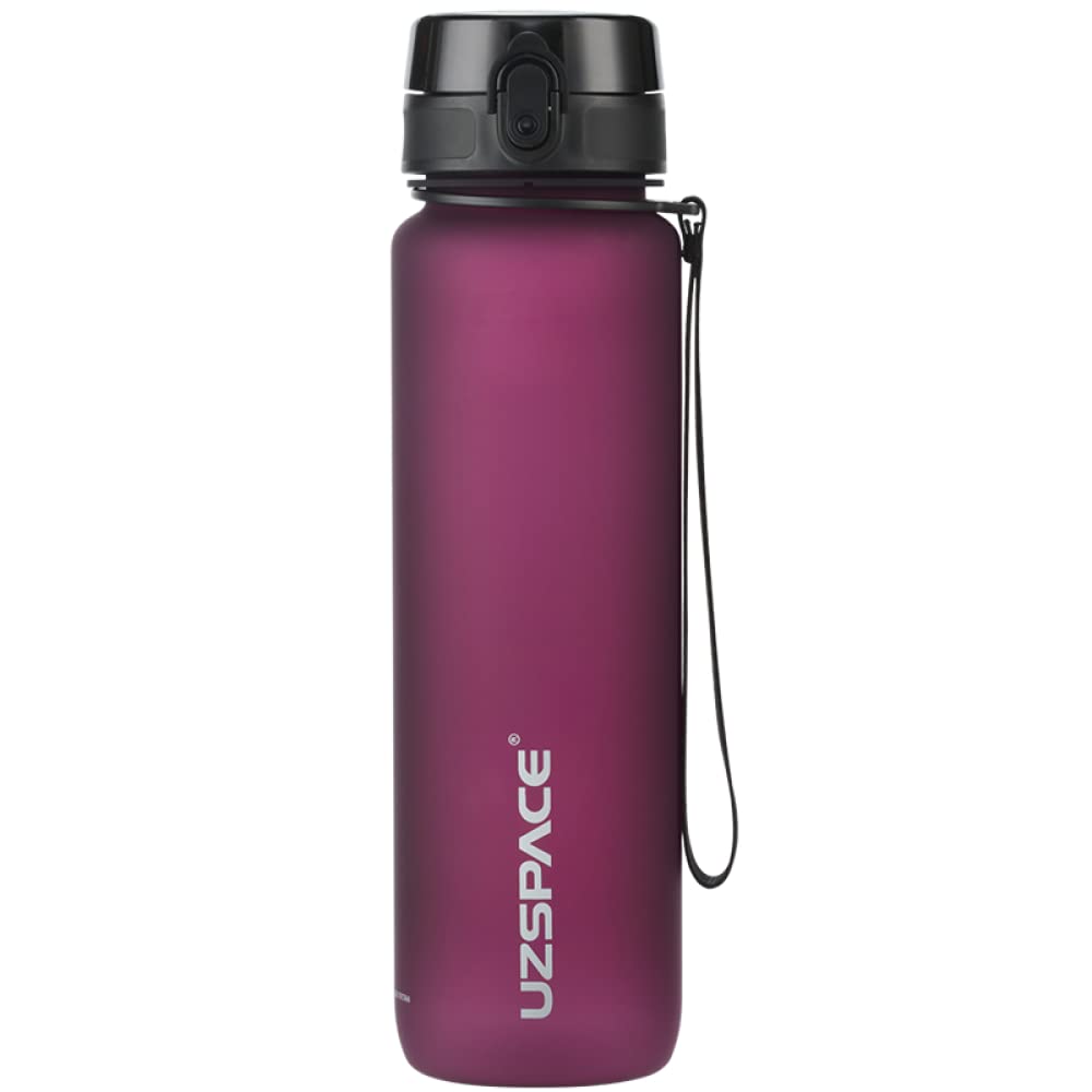 Om Supplies Purplish Red Water Bottle Fruit Infuser Sports Water Bottle 1000Ml, Bpa Free Tritan Non-Toxic Plastic, Leakproof (Purplish Red)