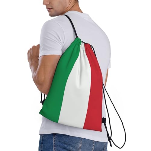 Medium Drawstring Bag - Sport italy flag Print Sackpack for Yoga, Dance, Travel, Hiking - Lightweight Storage3
