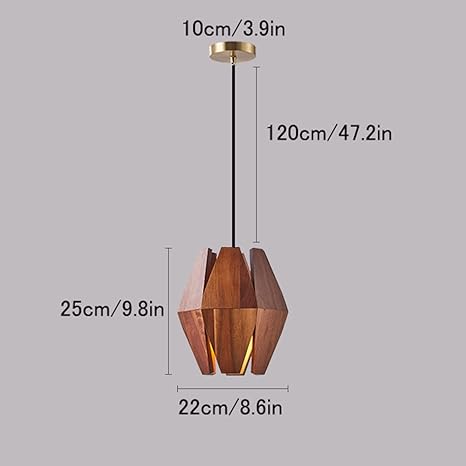 MHYSAA MHYSAA Hanglamp Japanse Wabi-sabi Stijl Eetkamer Hanglamp In Walnoot Vintage Log Kleine Hanglamp Voor B&B Slaapkamer Bar Eettafel Massief Houten Lamp photo 3