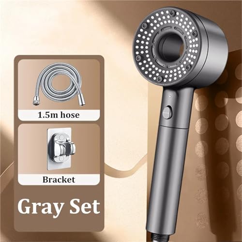 Pommeau de douche haute pression Lar gris à 5 jets réglables - 3