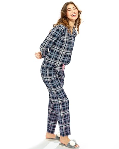 Image of LOTIK Women's Cotton Chax Print Front Open Night Suit Set