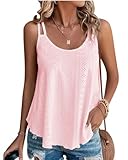 Besonderheiten: Diese ärmellosen Tanktops begeistern mit einem fließenden Saum, zarten Spaghettiträgern und einer charmanten Lochstickerei. Der lockere Schnitt verleiht diesem Cami-Top eine lässige Eleganz. Der fließende Rundhalsausschnitt komplettiert den Look, perfekt für einen süßen, sexy und bequemen Sommerstil.