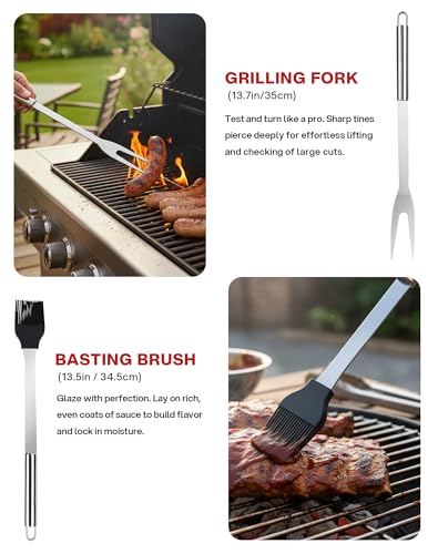 Set de 20 herramientas para parrilla acero inoxidable miniatura 3