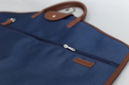 HUGH BUTLER - Kleidersack Anzug - Anzugtasche Herren und Männer - für 1-2 Anzüge, mit Schultergurt, Tasche mit Reißverschluss - Faltbare Reisetasche, Hemdentasche, Schutzhülle - Niles Braun-Blau
