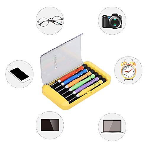 KER Precision Screwdriver Set of 6, Mini Screw Driver Professional Repair Tool Kit for Eyeglass, Glasses, Sunglasses, Electronics, Small Toys, PC, Clock and Watch (One)