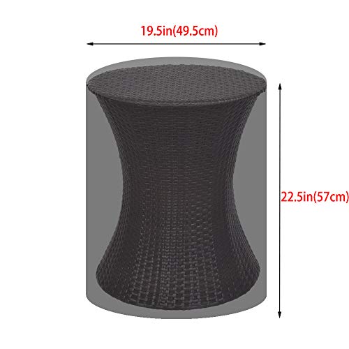 Fenghome Round Patio Cool Bar Table Cover, Waterproof Fade Resistant Fabric With Drawstrings For Small Coffee Cocktail Outdoor Furniture Side Tables, Diameter 20.5 X Height 23 Inches (Black) #TOP2