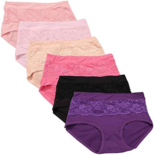 Women's Underwear Cotton Panties Briefs Hipster Mid Rise Soft Stretch Panty Assorted Colors 3/6 Pack Size S -4XL