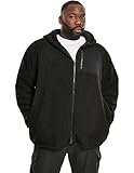 Aus feinem Chameuse-Stoff Urban Classics Herren Hooded Sherpa Zip Jacket Jacke, Schwarz (Black 00007), X-Large (Herstellergröße: XL)