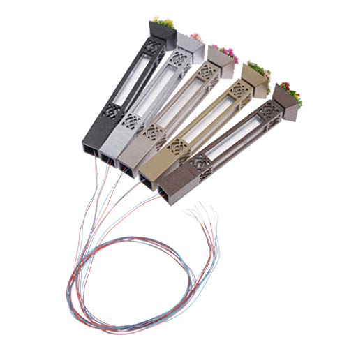 Preisvergleich Produktbild IPOTCH 5pcs Modellbau Straßenlaternen Beleuchtung Lampen Spur H0 - 7,3 cm