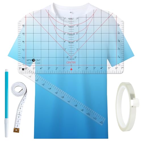 Vinyle HTV et règle de t-shirt, accessoire de centrage pour presse à chaud