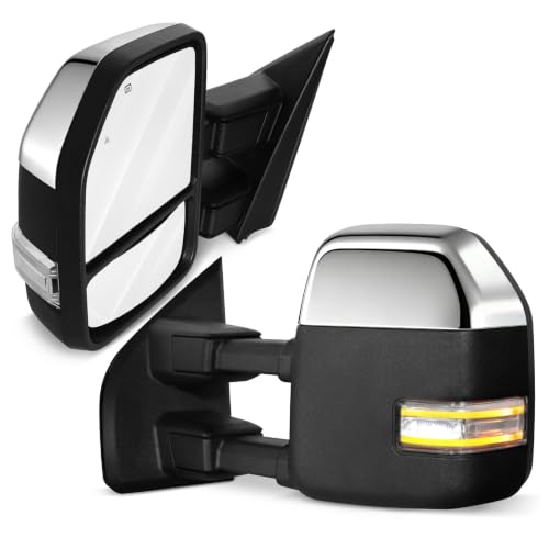 NOCVOLA Towing Mirrors for 2021-2026 Ford F150 2023-2026 F250-F450 Chrome