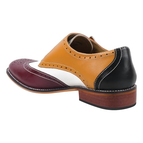 Image of LIBERTYZENO Mens Hornback Print Genuine Leather Lace Up Oxford Dress Shoes