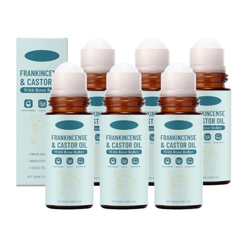 Olio di incenso biologico e ricino Roll-On – 50 ml, cura quotidiana del viso e olio per il corpo, miscela idratante per la pelle con lipano, non grassa (6)
