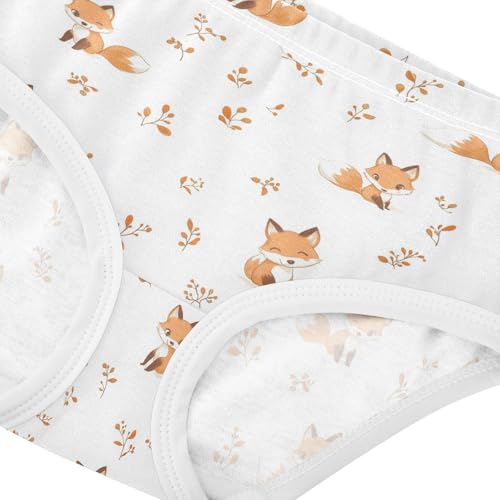 Girls Underwear Soft Cotton Cute Fox Kids Panties in Sizes 2/3t, 4t, 5t, 6 and 84