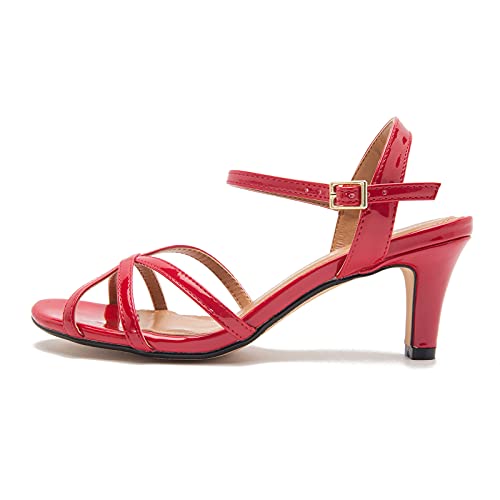 Image of MAIERNISI JESSI Unisex Men's Women's Strappy Sandals, Kitten Heel, Slingback, Open Toe, Dress Shoes