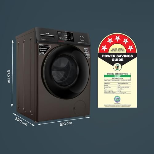 Image of IFB 8 Kg 5 Star, DeepClean Technology, AI Powered, WiFi, Fully Automatic Front Load Washing Machine (SENATOR MBN 8012 CMS, PowerSteam, 9 Swirl, Steam Refresh, Inbuilt Heater, Eco Inverter, Mocha)