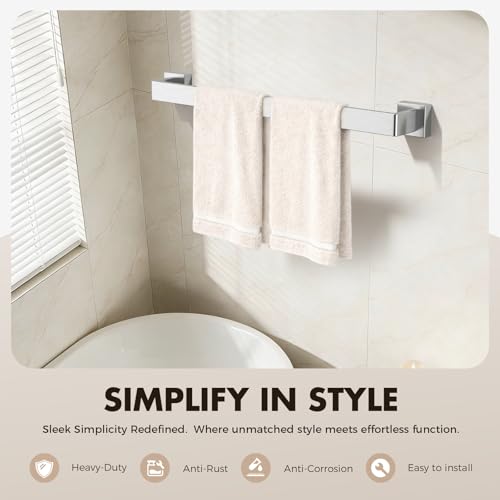 Image of 10-Pieces Brushed Nickel Bathroom Accessories Set, 24 Inch Towel Bar Set